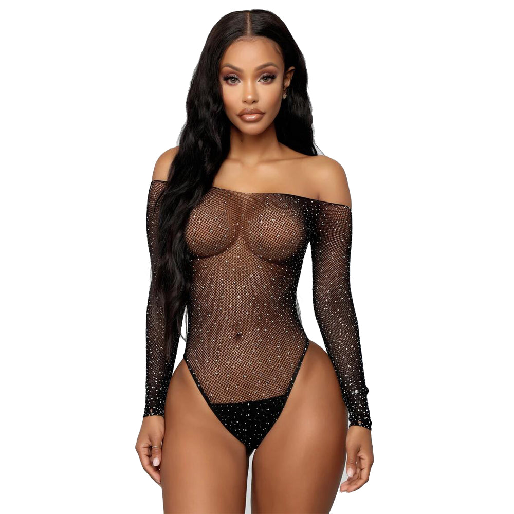 Long Sleeve Body met glittersteentjes