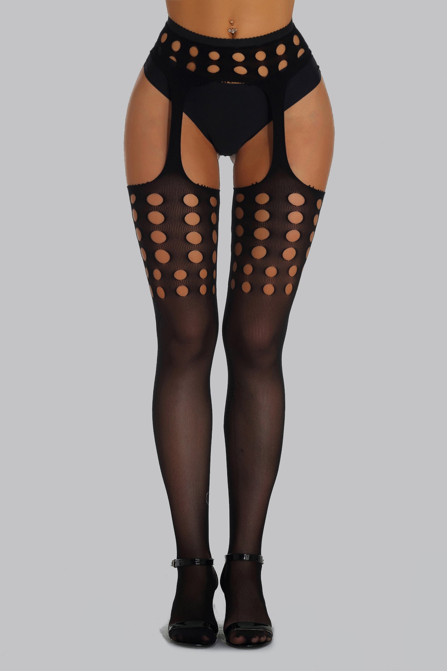 Panty jarretel met cut-outs