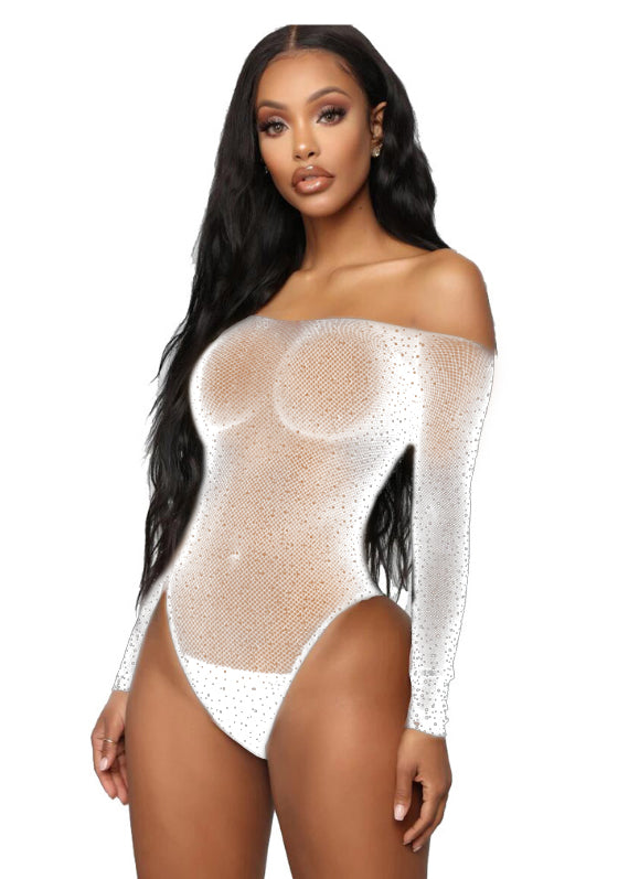 Long Sleeve Body met glittersteentjes